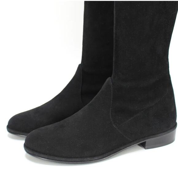Stuart Weitzman Black Over-The-Knee Boots Reserve Stretch Suede Boot Size 5 - Picture 4 of 7